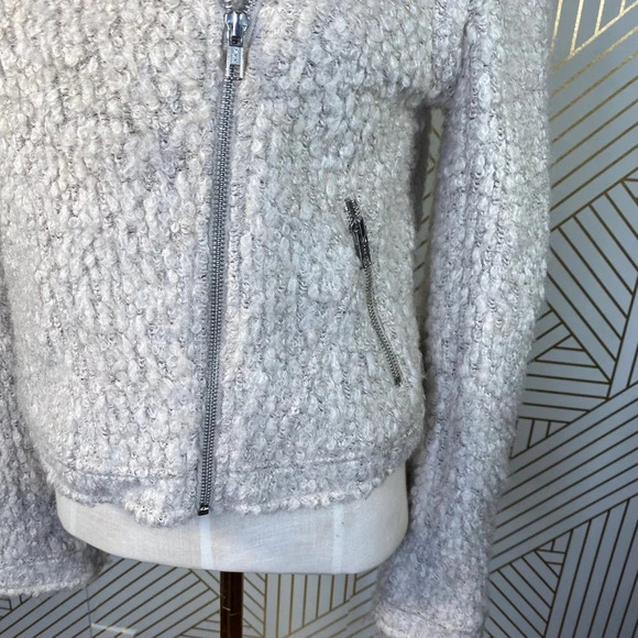Anthropologie Elevenses Northland Moto Jacket Sweater Knit Cream Size Small - Picture 5 of 8